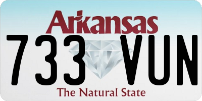 AR license plate 733VUN