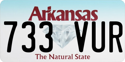 AR license plate 733VUR