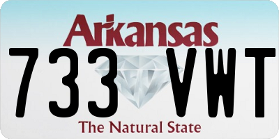 AR license plate 733VWT