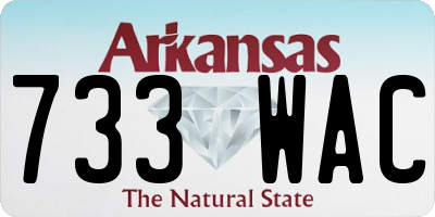AR license plate 733WAC