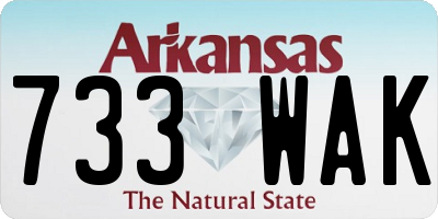 AR license plate 733WAK