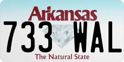 AR license plate 733WAL