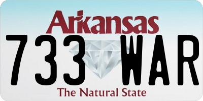 AR license plate 733WAR