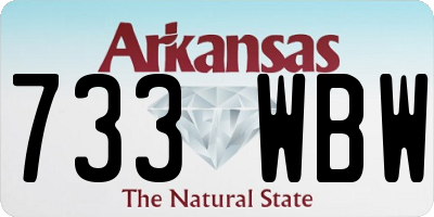 AR license plate 733WBW