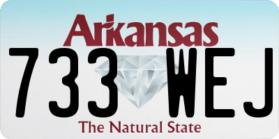 AR license plate 733WEJ