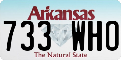 AR license plate 733WHO