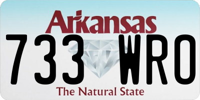 AR license plate 733WRO