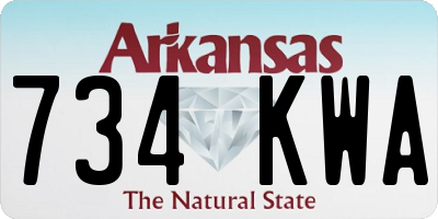 AR license plate 734KWA