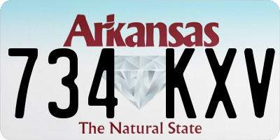 AR license plate 734KXV