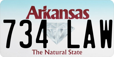 AR license plate 734LAW