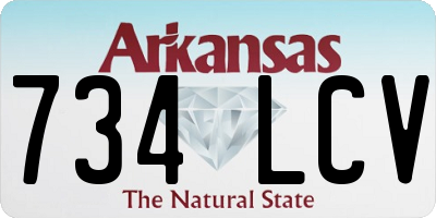 AR license plate 734LCV