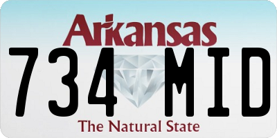 AR license plate 734MID