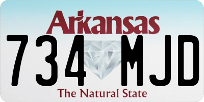 AR license plate 734MJD