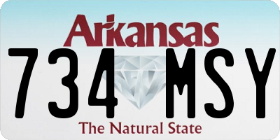 AR license plate 734MSY