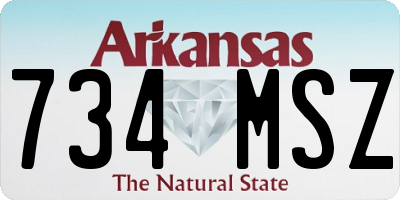 AR license plate 734MSZ