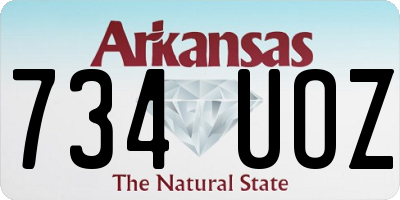 AR license plate 734UOZ