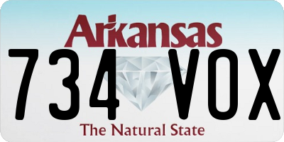 AR license plate 734VOX