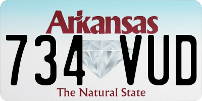 AR license plate 734VUD