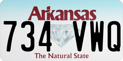 AR license plate 734VWQ