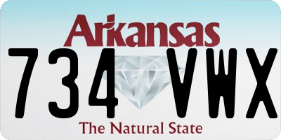 AR license plate 734VWX