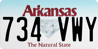 AR license plate 734VWY