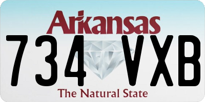AR license plate 734VXB