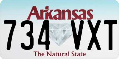 AR license plate 734VXT