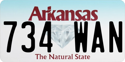 AR license plate 734WAN