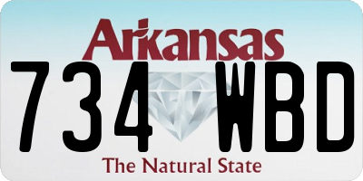 AR license plate 734WBD