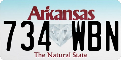 AR license plate 734WBN
