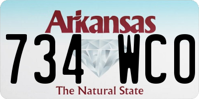 AR license plate 734WCO