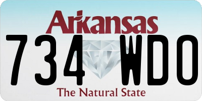 AR license plate 734WDO