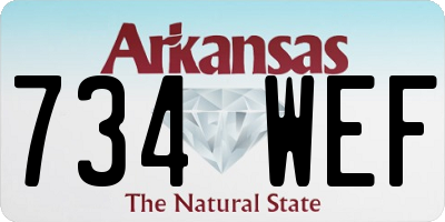 AR license plate 734WEF