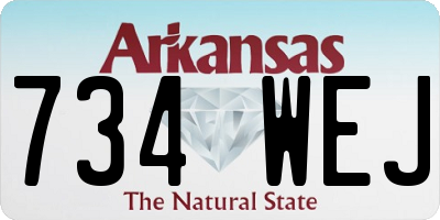AR license plate 734WEJ