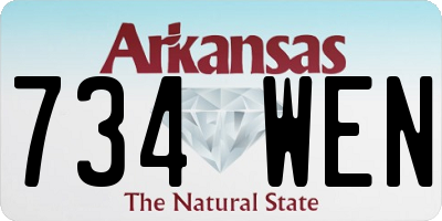 AR license plate 734WEN