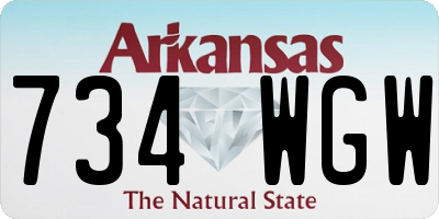 AR license plate 734WGW