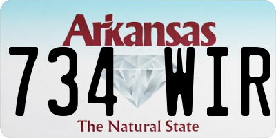 AR license plate 734WIR