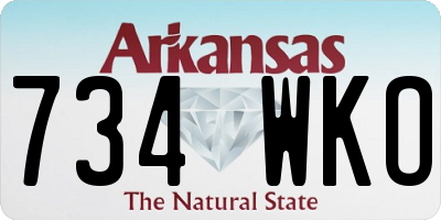 AR license plate 734WKO