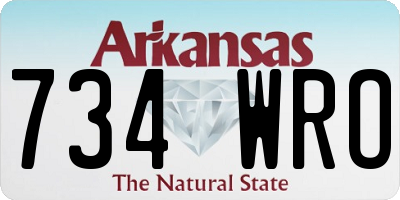 AR license plate 734WRO