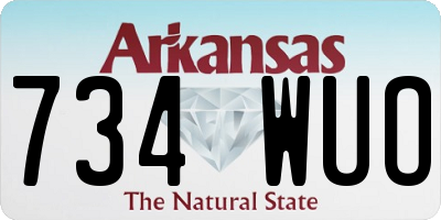 AR license plate 734WUO