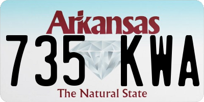 AR license plate 735KWA