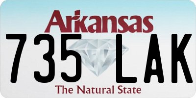 AR license plate 735LAK