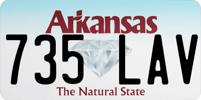 AR license plate 735LAV
