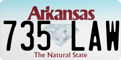 AR license plate 735LAW