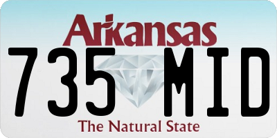 AR license plate 735MID