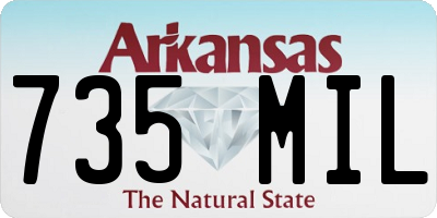 AR license plate 735MIL