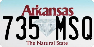AR license plate 735MSQ