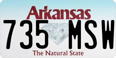 AR license plate 735MSW