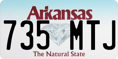AR license plate 735MTJ