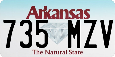 AR license plate 735MZV